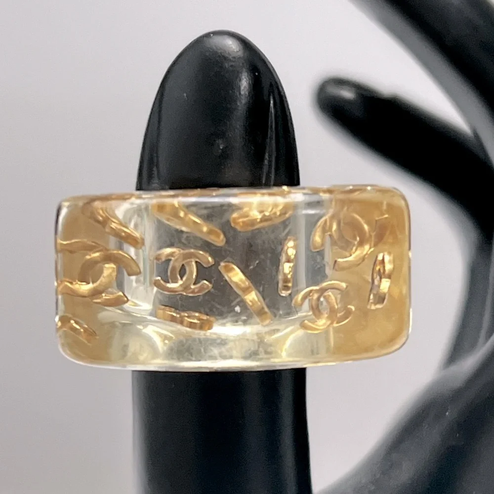 Chanel Lucite Signate Ring